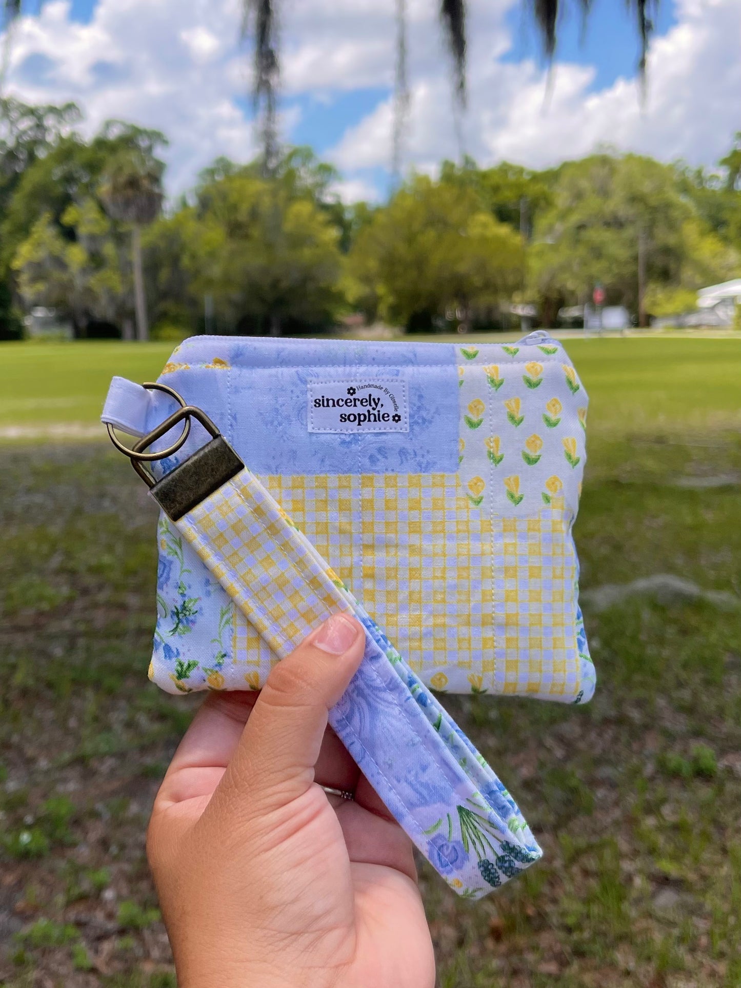 Blue Tulip Keychain Wallet + Wristlet